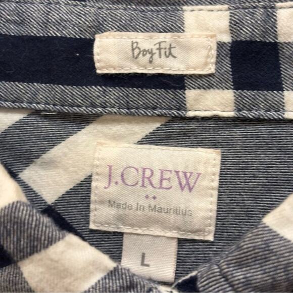 J. Crew Black and White Buffalo Check  Plaid Men's Shirt Size Large - Picture 3 of 7